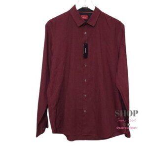 Alfani Men's Red Button-Down Slim Fit Shirt Sz L